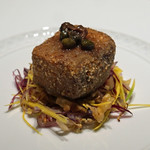 フォリオリーナ・デッラ・ポルタ・フォルトゥーナ - 一皿目の前菜　　スペインの栗豚の片ロース