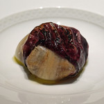 フォリオリーナ・デッラ・ポルタ・フォルトゥーナ - プリーモ・ピアット　　ポルチーニと巨峰とペコリーノ チーズのウンブリケッリ　　