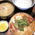 あした酒場 - かつとじ玉丼セット ￥６５０