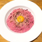 Monte Pasto - 天空卵のピンクカルボナーラ リゾット