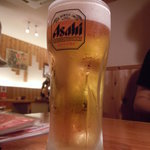 炭火焼肉 筵 - 乾杯はやはりビールで