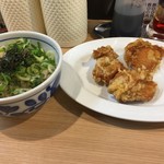 布施 細見商店 - 満足セット（焼豚丼、唐揚げ3ケ）（￥450）