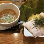 らーめん 空王士 - 桜姫鶏の塩つけ麺 全部のせ 1100円