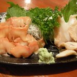 やきとりかどちゃん - （2011/8月）「赤貝とつぶ貝の刺身」