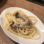 旬菜バール リカリカーレ - カニときのこのクリームソース(取り皿)♪