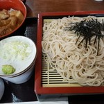 Soba Koubou Jakuan - 生姜焼き丼とざるそばのセット。