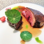 プレヴナンス - 松茸、チャナメツムタケ、茨城エトゥフェ鴨雌、二十日大根、ナスタチウム