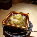 銀座 盡 - 牡蠣と葱出汁のオリーブオイル