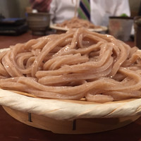 自家製粉石臼挽きうどん 青空blue 本店 - 自家製粉粗挽きざるうどん 大盛り 正面から