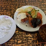 グリルあかつき - ミックスフライ定食 1,100円