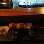 とり泉 - 宮崎地頭鶏の胸肉を首の皮で巻いたもの