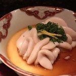 大どころ - ◆白子様の茶碗蒸し・・・白子様はクリーミーでとても美味しい、幸せ。^^ 茶碗蒸し自体もいつもながらいい味わいですし、かけられた出し醤油も美味しい。