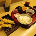 天ぷら やす田 - 元同僚の天ぷら定食＋サプライズ