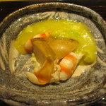 アワビ蒸し、えび、石がき鯛