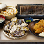 Oyster set meal with shell