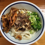 三井うどん店 - まぜうどん（小えび天+肉）