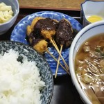 Kadochuu - きしめん定食に串カツがつきます。