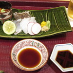 一魁 - お造り～鯖・ハモ・イカ・湯葉