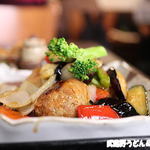FUKU豆 - ごぼう入り肉団子黒酢あんかけ