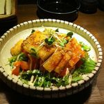 地鶏庵 - きつねと水菜のサラダ