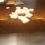 鉄板焼　季流 - ●●ステーキランチ」4,800円 (税サ込)X2人前 (①ご挨拶の一皿、②本日のスープ、③肉：国内産牛ロース 110ｇ＋フィレ 110ｇ、④野菜焼き、⑤御飯⇒ガーリックライス 変更+750円 赤出汁 香物、⑥アイスクリーム＆シャーベット、⑦コーヒー) 2018年10月