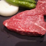 鉄板焼　季流 - ●●ステーキランチ」4,800円 (税サ込)X2人前 (①ご挨拶の一皿、②本日のスープ、③肉：国内産牛ロース 110ｇ＋フィレ 110ｇ、④野菜焼き、⑤御飯⇒ガーリックライス 変更+750円 赤出汁 香物、⑥アイスクリーム＆シャーベット、⑦コーヒー) 2018年10月