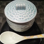 鉄板焼　季流 - ●●ステーキランチ」4,800円 (税サ込)X2人前 (①ご挨拶の一皿、②本日のスープ、③肉：国内産牛ロース 110ｇ＋フィレ 110ｇ、④野菜焼き、⑤御飯⇒ガーリックライス 変更+750円 赤出汁 香物、⑥アイスクリーム＆シャーベット、⑦コーヒー) 2018年10月