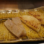 鉄板焼　季流 - ●●ステーキランチ」4,800円 (税サ込)X2人前 (①ご挨拶の一皿、②本日のスープ、③肉：国内産牛ロース 110ｇ＋フィレ 110ｇ、④野菜焼き、⑤御飯⇒ガーリックライス 変更+750円 赤出汁 香物、⑥アイスクリーム＆シャーベット、⑦コーヒー) 2018年10月