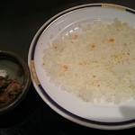 鉄板焼　季流 - ●●ステーキランチ」4,800円 (税サ込)X2人前 (①ご挨拶の一皿、②本日のスープ、③肉：国内産牛ロース 110ｇ＋フィレ 110ｇ、④野菜焼き、⑤御飯⇒ガーリックライス 変更+750円 赤出汁 香物、⑥アイスクリーム＆シャーベット、⑦コーヒー) 2018年10月