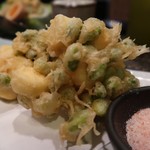 Sandaime Uoshin - 枝豆とチーズのかき揚げ580円