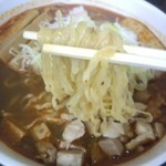 手打ちラーメン 森清 - このスープに負けない麺！それにしてもシビれが半端無い！