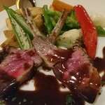 シーケーズ キッチン - 仔羊のローストバルサミコ風味の赤ワインソース。