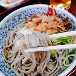 越前そばの里 - そばの麺が太めの平打ち