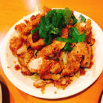 台湾菜館 - 生ビールセット  油琳鶏
