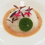 セルサルサーレ - フルーツトマトと梅干のガスパチョ アジのタルタル