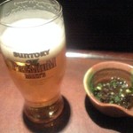 ビールと突き出し