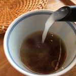 まん作 - そば湯を楽しむ時は、ネギを少々入れて…♬︎