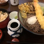 そじ坊 - 大海老と舞茸の天おろしそば定食