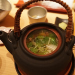 鮨 尚充 - 松茸穴子のど黒土瓶蒸し