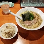 麺屋 六感堂 - 背脂煮干中華そば（太麺）＋チャコ飯