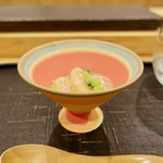 あま木 - ［2018/10］酒肴② かぶ 渡り蟹のあんかけ 大根の葉