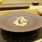 あま木 - ［2018/10］酒肴⑧ 太刀魚 茹でピーナツ なす ピーナッツソース和え