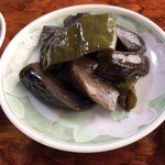 七兵衛そば - 那須とピーマンの煮物