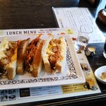 元町珈琲 - 元町トーストサンド(海老フライ)、アイスコーヒー