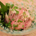 hiyori LIQUOR STORE AND BAR - 胡麻サバ@950円