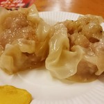 飯田商店 - 濃密鶏清湯と濃密昆布水のつけ麺（オプションのシューマイ）