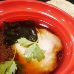 飯田商店 - 濃密鶏清湯と濃密昆布水のつけ麺（スープアップ）