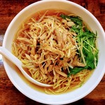 大黒天 - 鶏肉とねぎ細切りラーメン(醬油味) 750円 + 麺大盛り 100円  