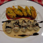 ビストロ アオキ - 牡蠣のポッシェ　わさびクリームソースと牡蠣のピカタ