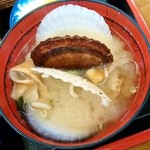 レストハウスところ - レストハウス ところ＠常呂町　帆立づくし定食　帆立味噌汁